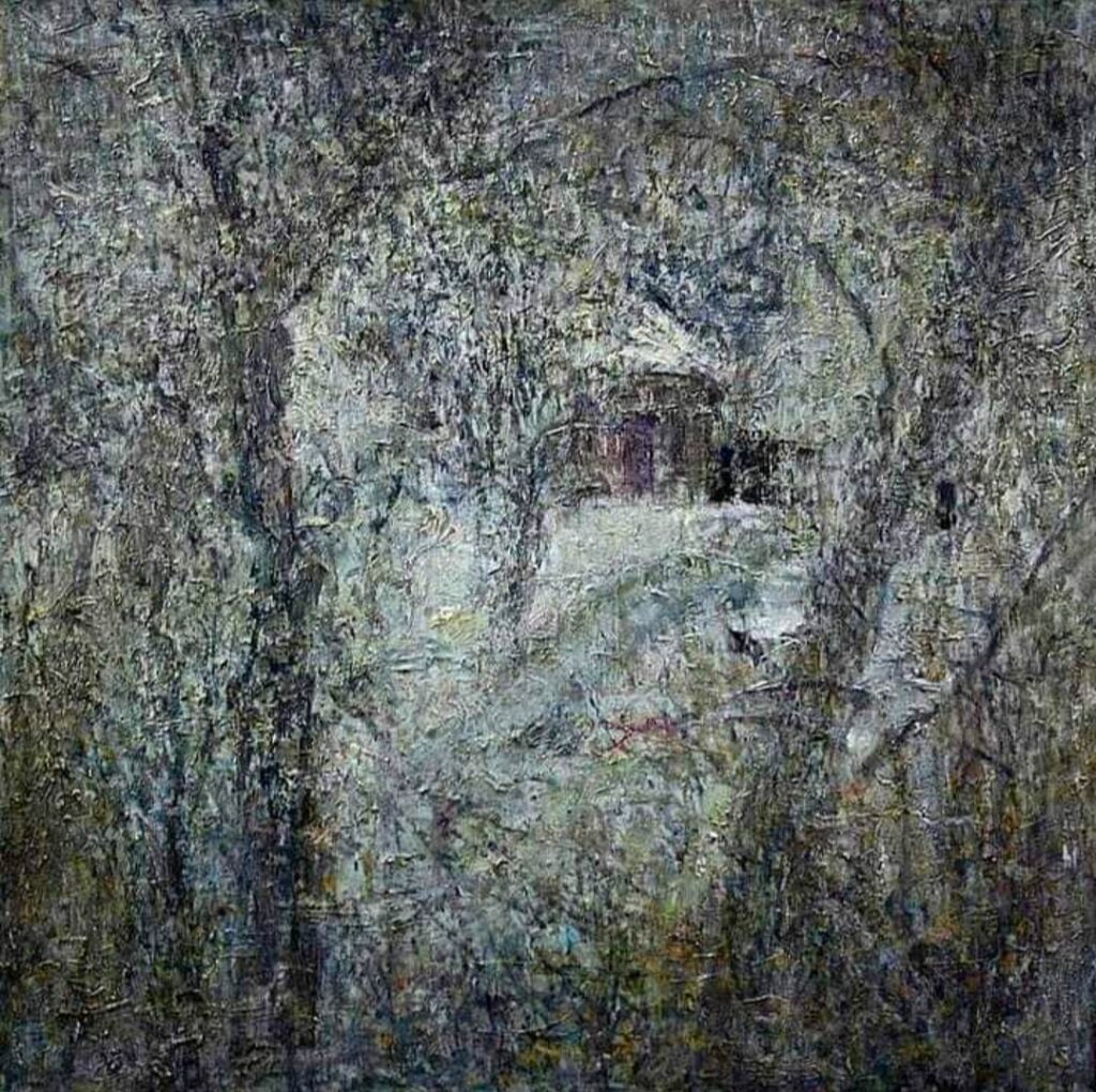 "Зима у подвір'ї" Полотно, олія 80/80см 2013р.