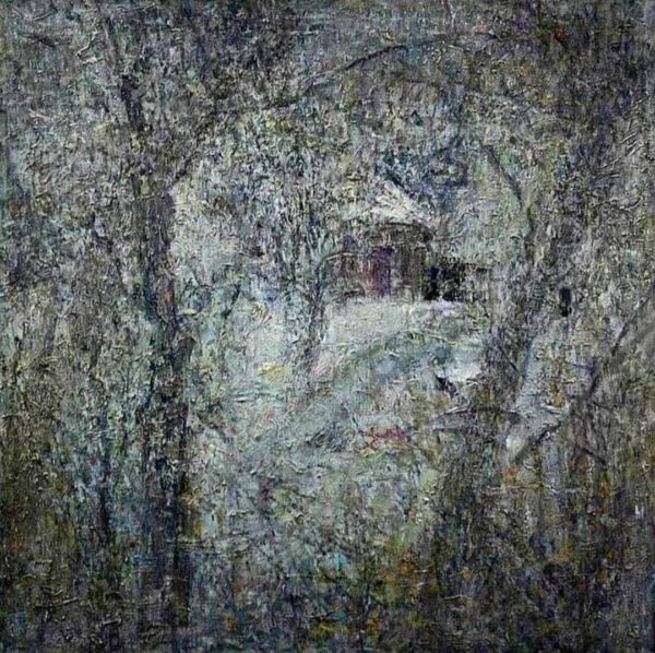 "Зима у подвір'ї" Полотно, олія 80/80см 2013р.