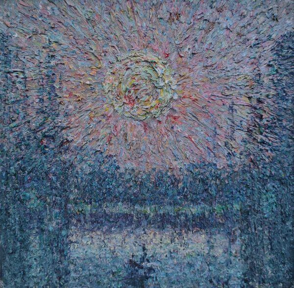 Вечір на Стугні, 2024, Картон, олія, 40х40 Дмитро Коваль